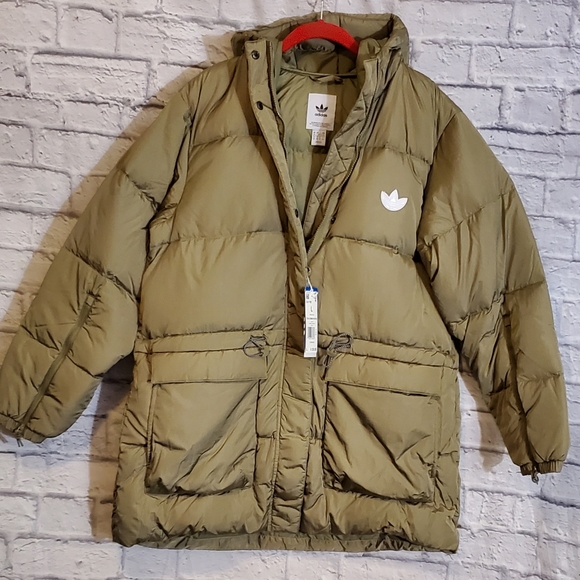 🧥Adidas Women's Down Puffer Winter Jacket With Hood Size Large